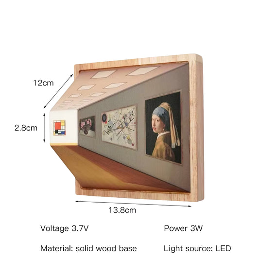 3D Naked Eye Vision Night Light Wall Lamp Decoration for Living Room Bedroom Wooden Recharge Atmosphere Table Lamp Funny Gift