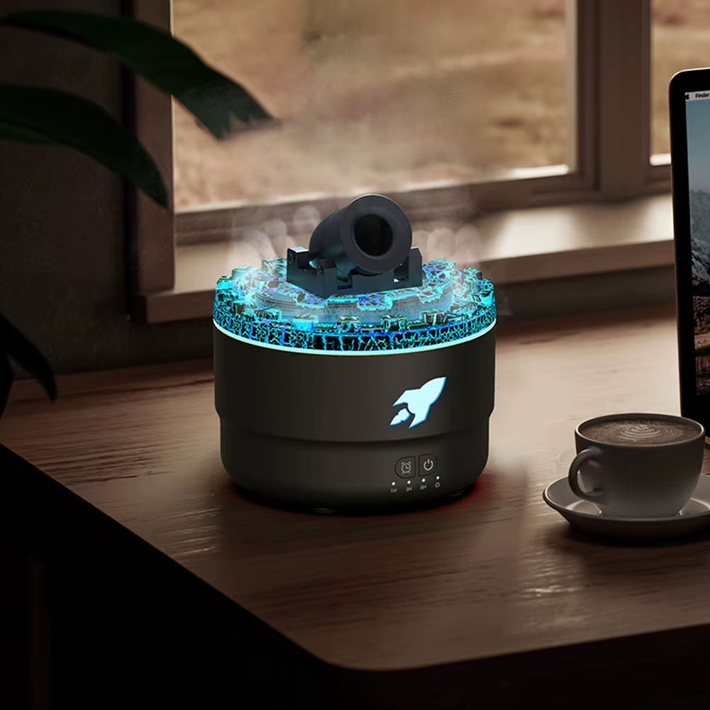 Aroma Diffuser and Humidifier with LED Lighting and Volcanic Crack Simulation - Car Air Purifier and Fragrance Machine