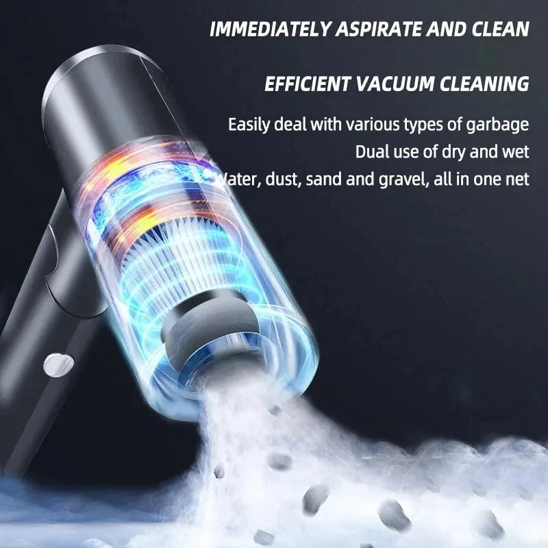 2 in 1 Wireless Vacuum Cleaner Dual Use for Home and Car 120W High Power Powerful Vacuum Cleaner Black