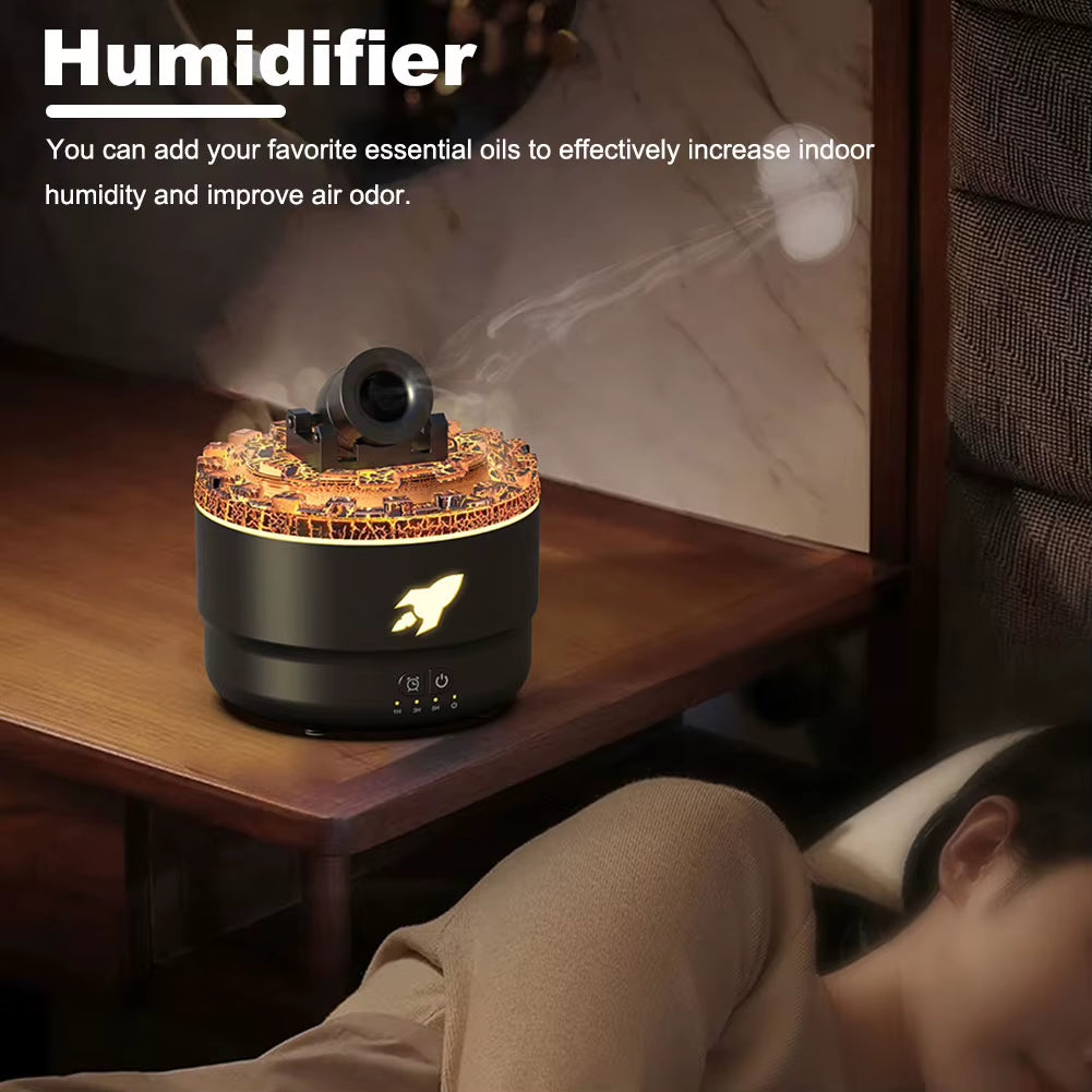 Aroma Diffuser and Humidifier with LED Lighting and Volcanic Crack Simulation - Car Air Purifier and Fragrance Machine